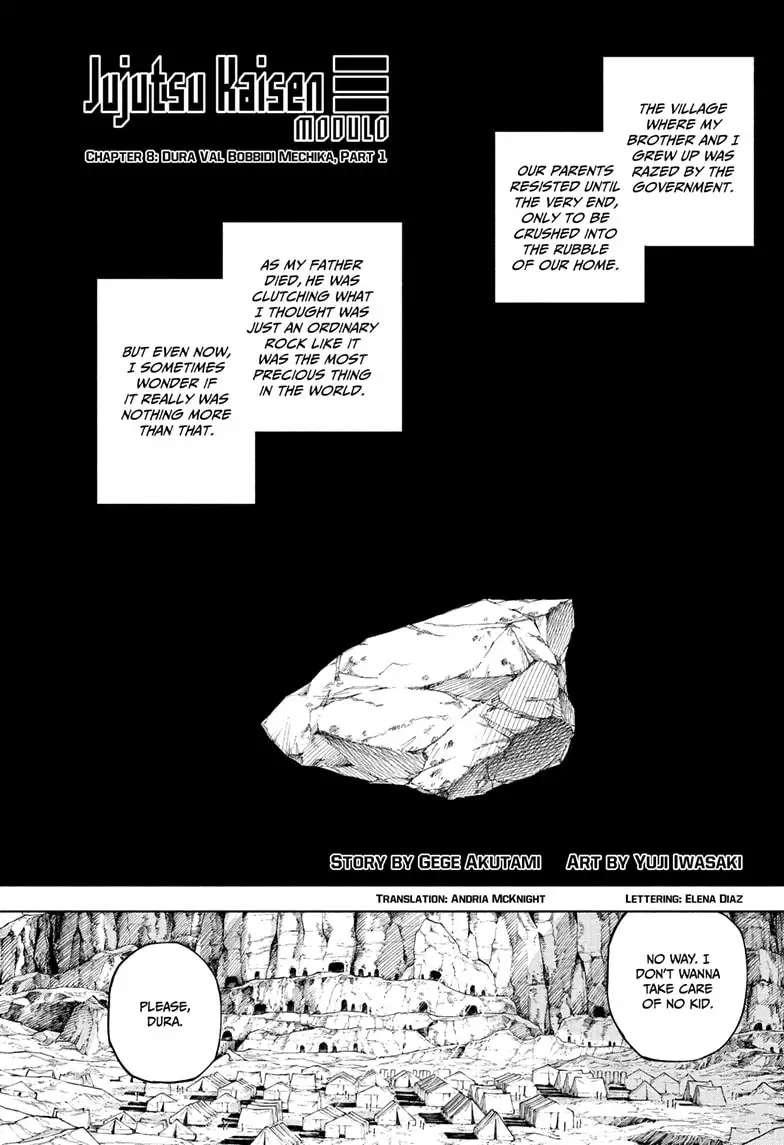 Jujutsu Kaisen Modulo Manga Chapter 8 page 1 - Dura Val, Bobbidi Mechika, Part 1 scene